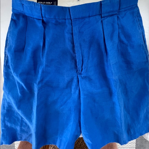 Men’s Size 32 - 100% Linen - Royal Blue Polo Golf Ralph Lauren Pleated Shorts - Picture 2 of 3
